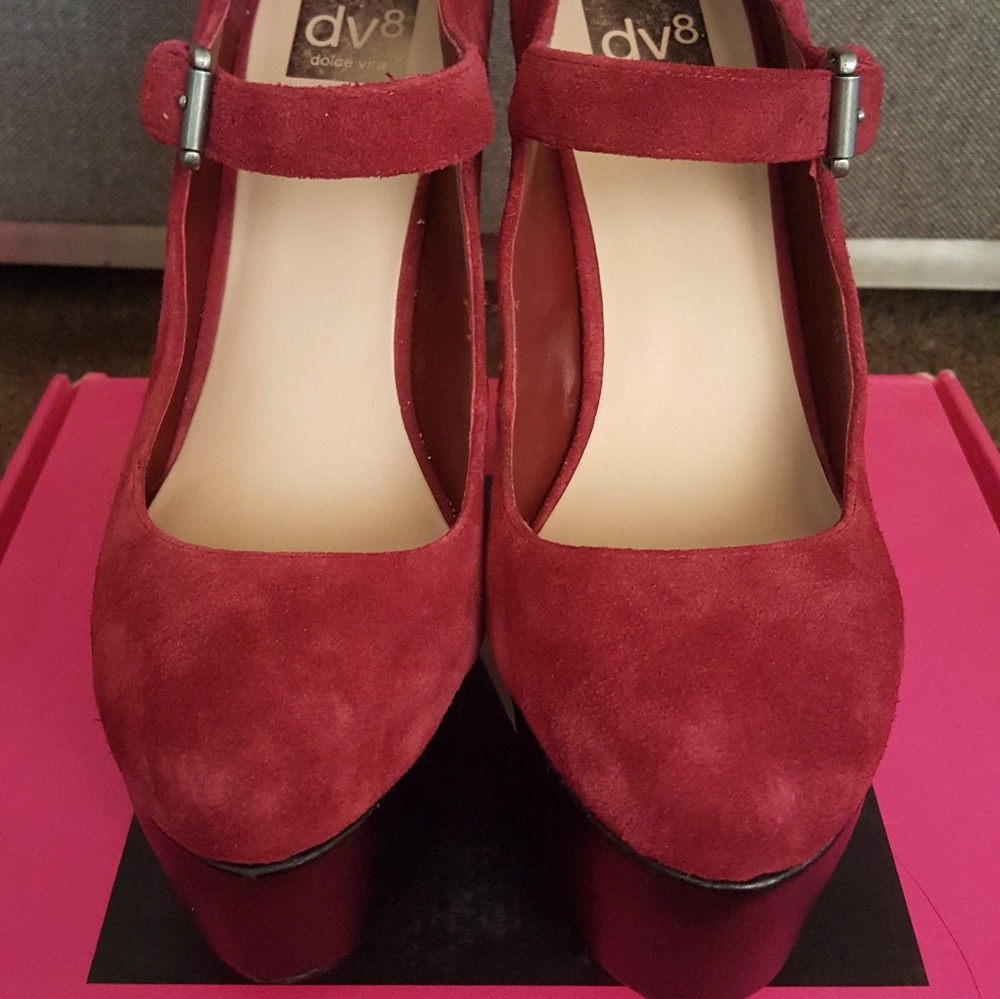 Platform wedge strap heels